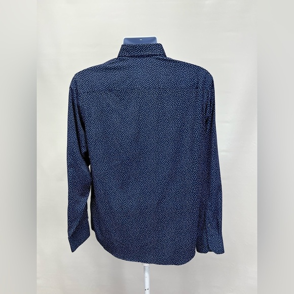 BUGATCHI Men’s Navy blue dot pattern contrast collar button down shirt size S. - Picture 7 of 14